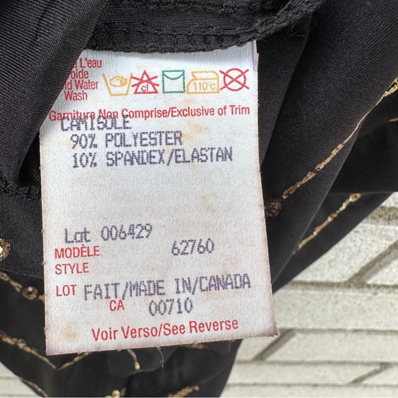 Joseph Ribkoff Black Gold Chain Print Corset Tank Top Structured Evening Size 12 - Picture 7 of 9